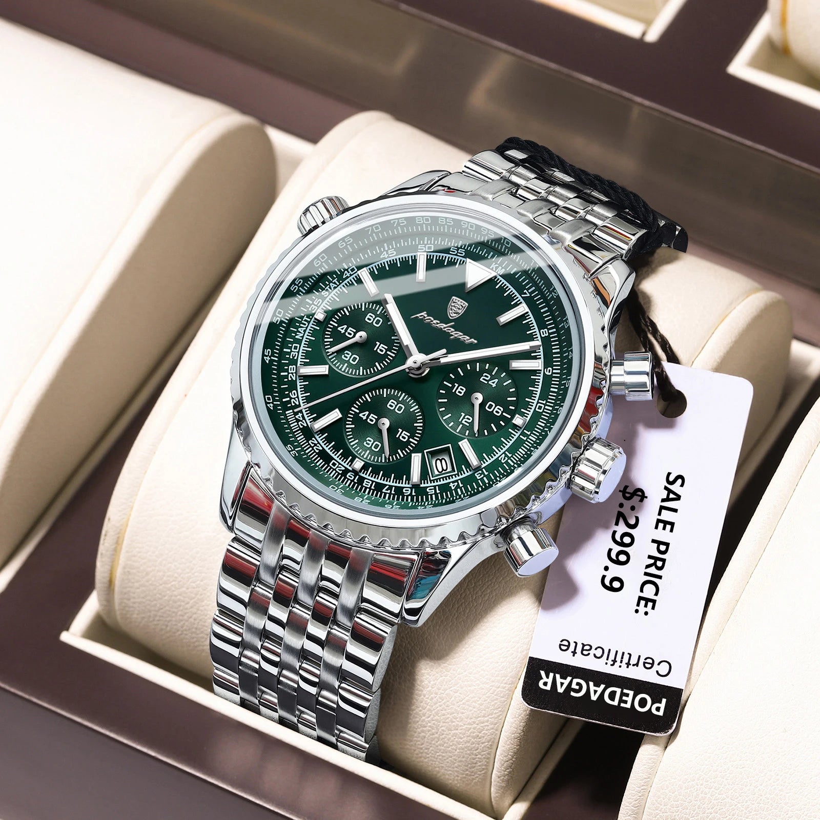 POEDAGAR Top Luxury Men Watches Luminous Date Waterproof Chronograph Quartz Man Watch Stainless Steel Sport Military Men's Watch - Madeinsea©