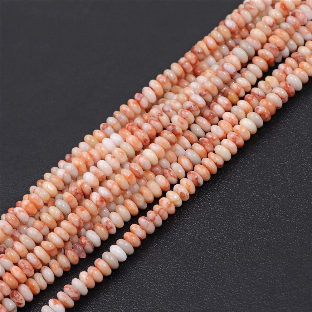 Natural Flat Round Stone Beads Abacus Shape Jaspers Quartzs Gems Beads For DIY Necklace Earrings Jewelry Making Accessori 2*4mm