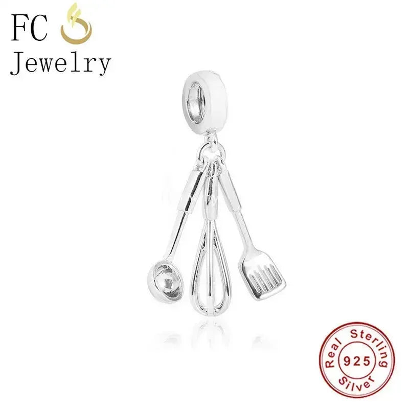 Fit Original Pan Charms Bracelet 925 Silver Profession Hobby Sport Cook Rock Muisc Makeup Game Fitness For Making Berloque - Madeinsea©