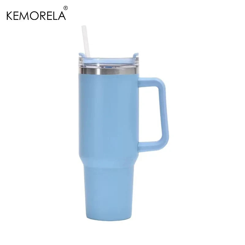 1200ML 304 Stainless Steel Insulated Water Bottle Hot Coffee Car Cup Hot And Cold Mug Thermos Bottle With Handle Straw Sports Av - Madeinsea©