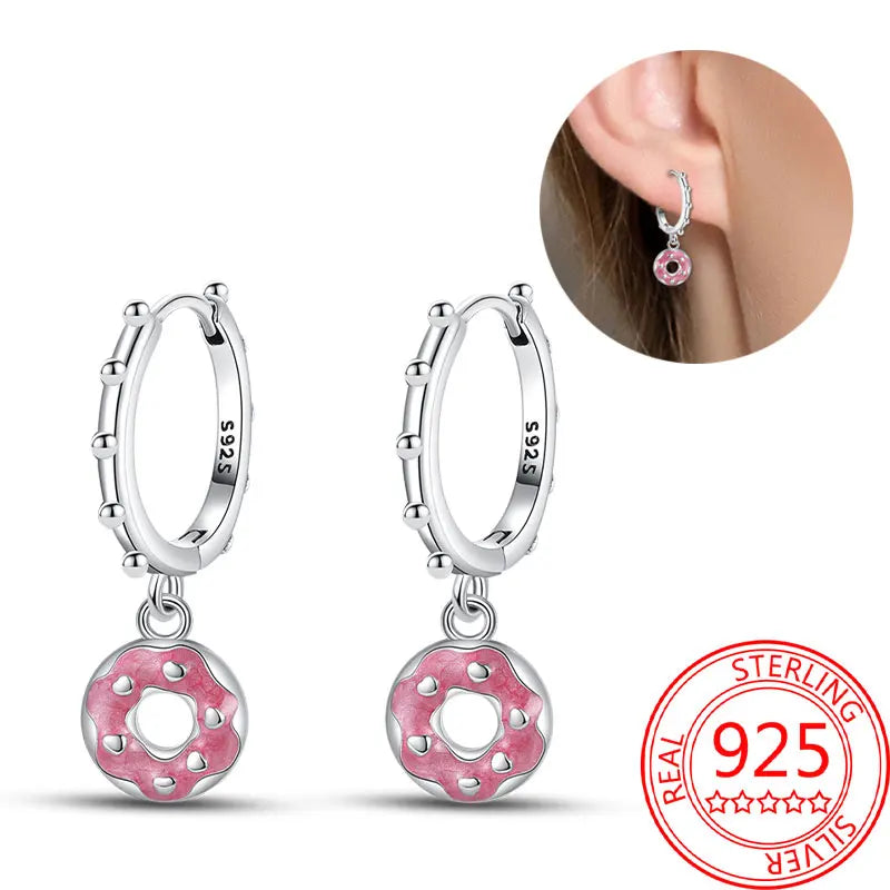 Hot Sale Bee Earrings For Girl Lovely Yellow Black Dancing Bee Happy S925 Hoop Earrings Birthday Gift Silver Jewelry