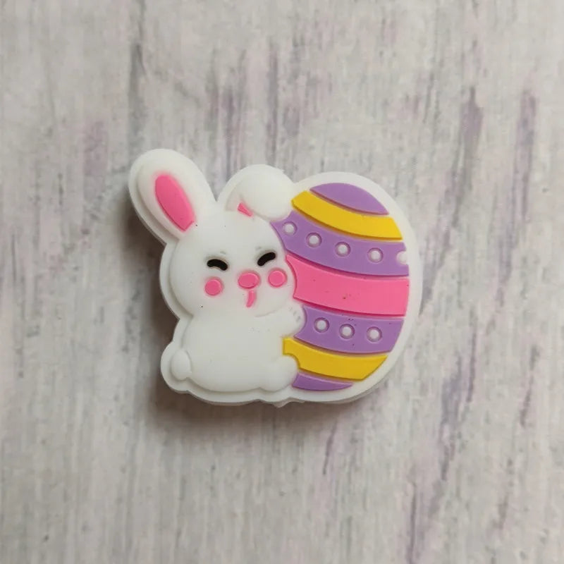 20 stücke Ostern Silikon Perlen Cartoon BPA FREI Food Grade Silikon DIY Schnuller Kette Perlen Baby Zahnen Spielzeug Schmuck Zubehör