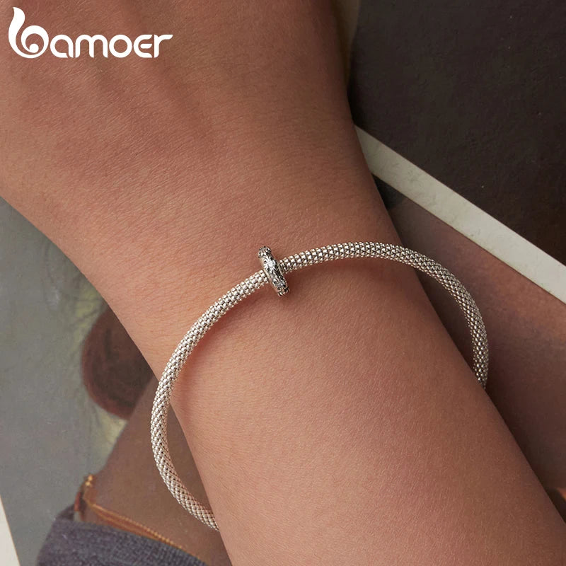 BAMOER 925 Sterling Silver Vintage Cross Silicone Stopper Beads fit Original Bracelet DIY Jewelry Accessories bamoer Beads