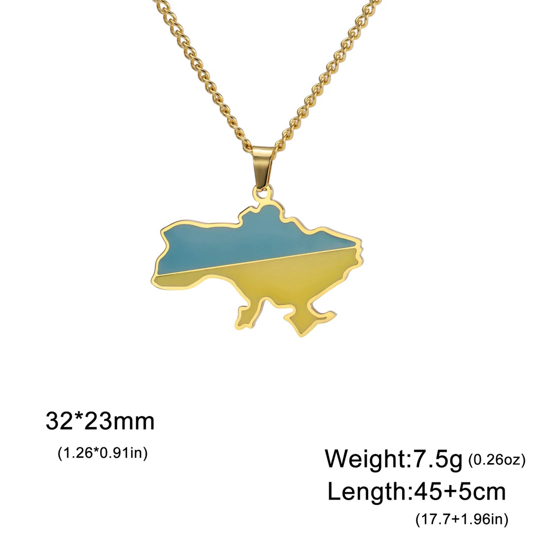 EUEAVAN European Country Map Necklace Stainless Steel Drip Oil Poland France Portugal Romania Ukraine Italy Germany Flag Jewelry