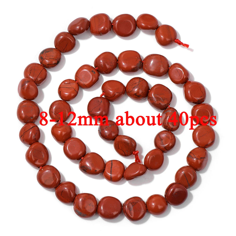 100% Natural Red Jasper Stone Bead Oval Cube Round Irregular Shape Chips Beads Fit Jewelry Making DIY Bracelet Necklace Earrings