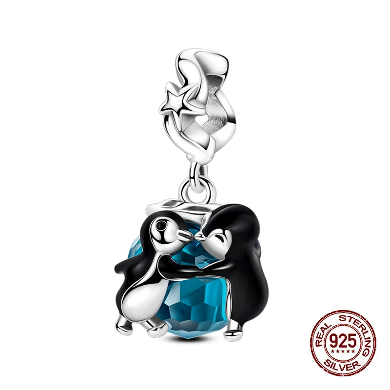 Summer 925 Sterling Silver Luminous Ocean Pendants Crab Whale Shark Charms Beads Fit 925 Original Bracelet Fine DIY Jewelry Gift