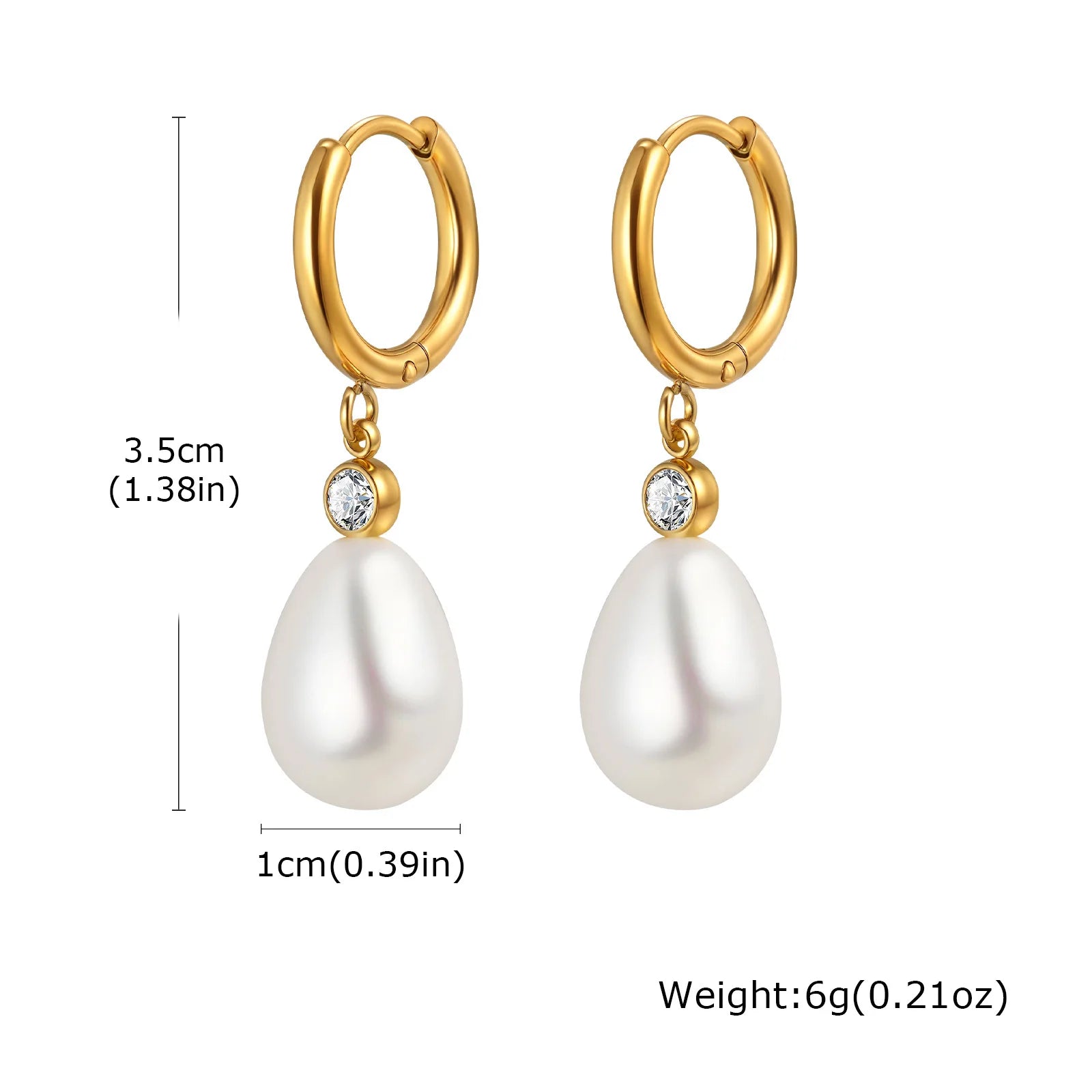 Vnox Charm Geometry Pearl Orchid Drop Earrings For Women Stainless Steel Hoop Classic Ear Jewelry  Wedding Party Gift Earring