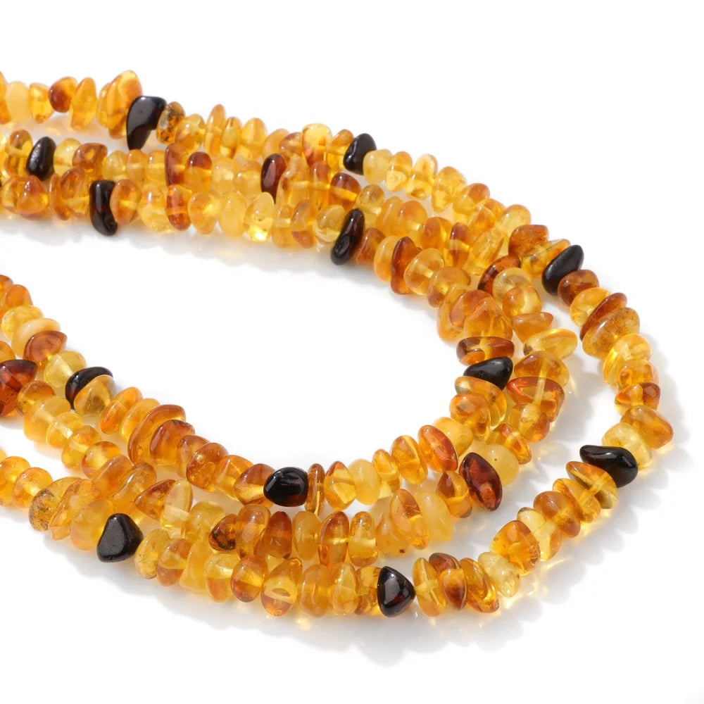 100% Natural Irregular Amber Stone Bead Round Oval Nugget Chips Raw Ambers Beads DIY Bracelet Necklace Jewelry Accessories