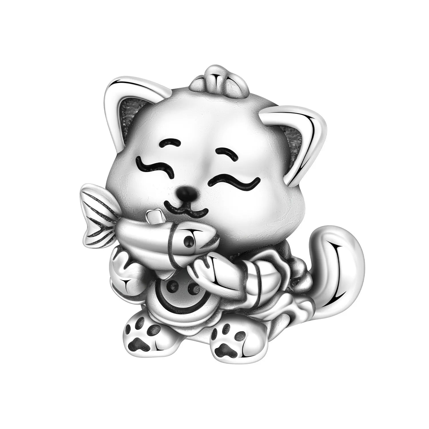 PANPOKI 925 Sterling Silver Cute Crown Frog Animal Charms Beads Fit Bracelets DIY Party Decoration Gifts Jewelry Accessory