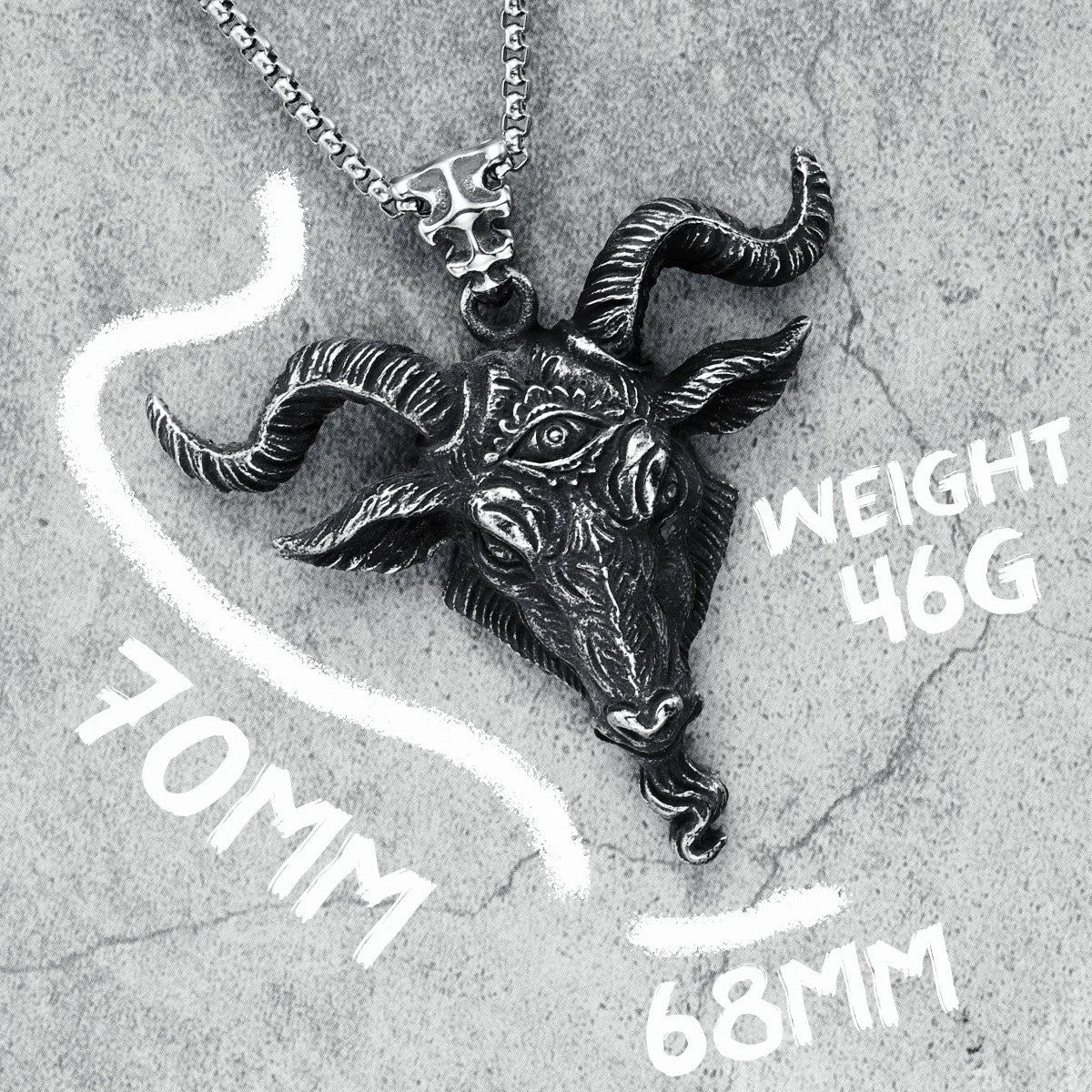 Ram Goat Necklaces 316L Stainless Steel Eye of Truth Men Pendants Stout Horn Chains Rock Punk for Friend Male Jewelry Best Gift