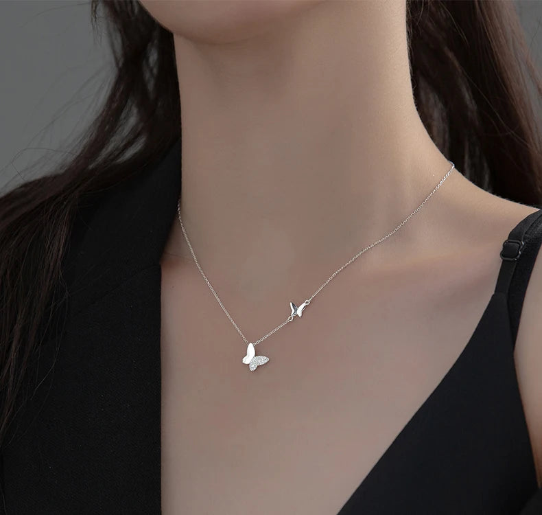 New Arrivals 925 Sterling Silver Butterfly Necklaces Pendant Hot Sale Pure Silver Jewelry for Women