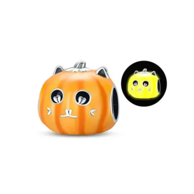 Miniso Gruseliges Skelett-Geister-Serie 925 Sterling Silber Charm Halloween Hut Perle Passend für Damen Original Schmuck Geschenk