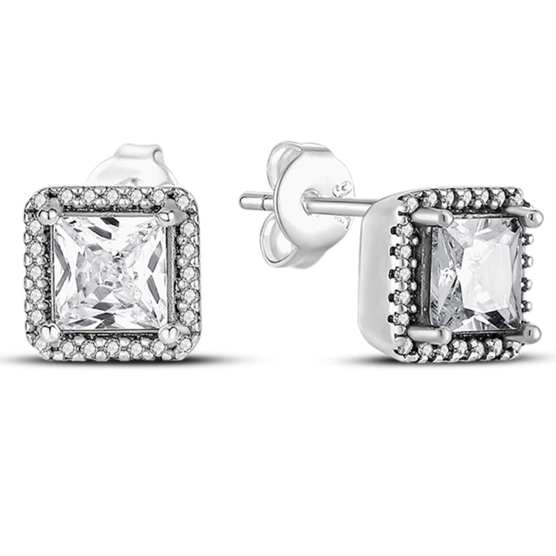 Earrings 925 Sterling Silver Stud Earrings Unicorn Star Zircon Stud Hoop Earrings For Women Girls Lovely Fashion Jewelry Gift