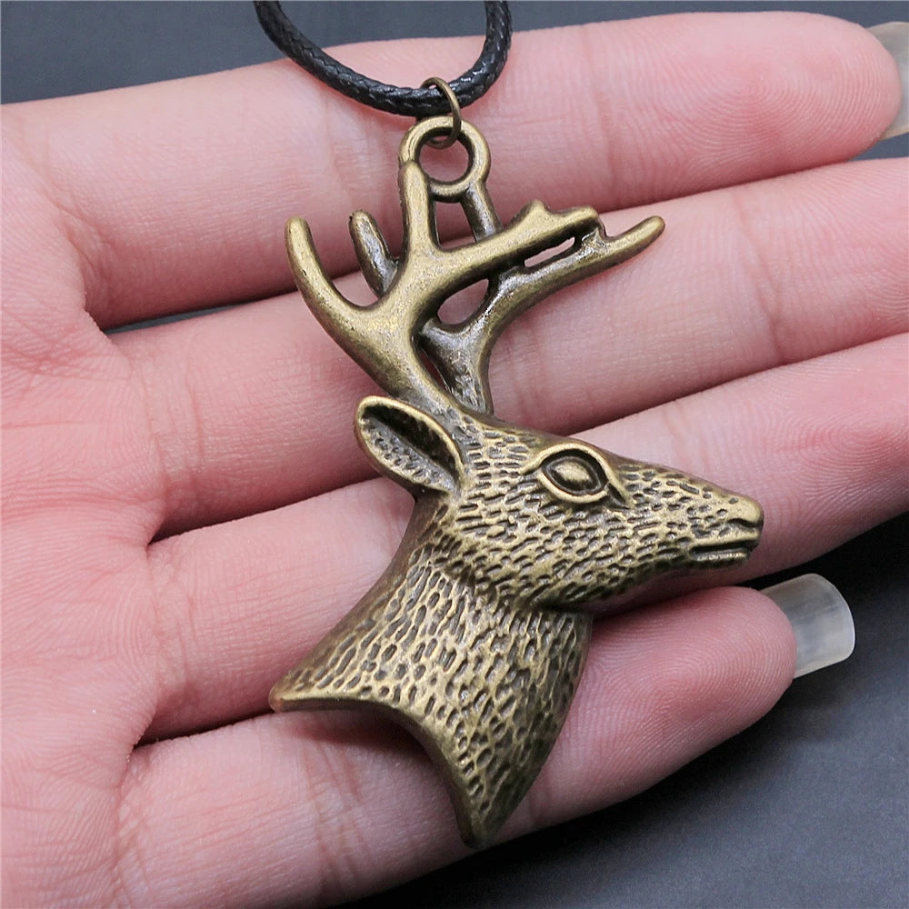 Animal Black Leather Necklace Elephant Wolf Dragon Horse Gecko Lizard Pendant Necklace For Women Men Boy Girls