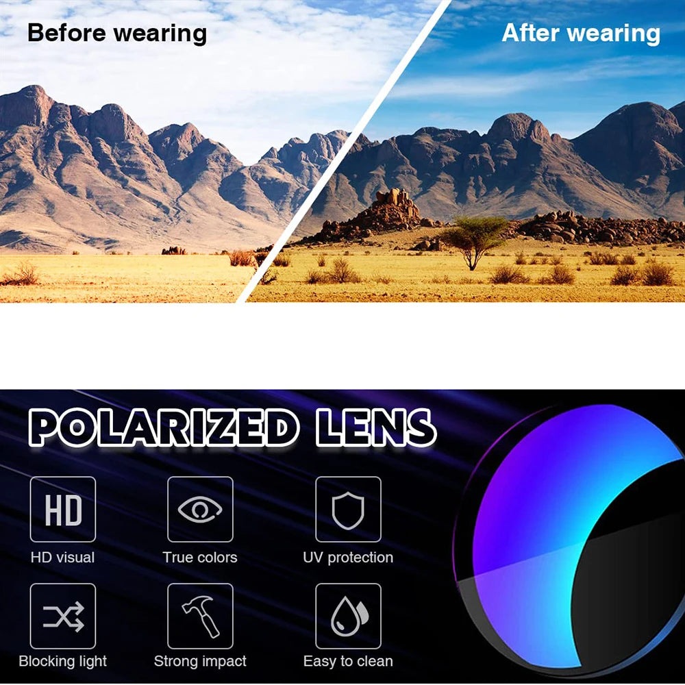 Polarisierende Herren-Sonnenbrille, modische Designer-Sonnenbrille für Herren, UV-Schutz 400