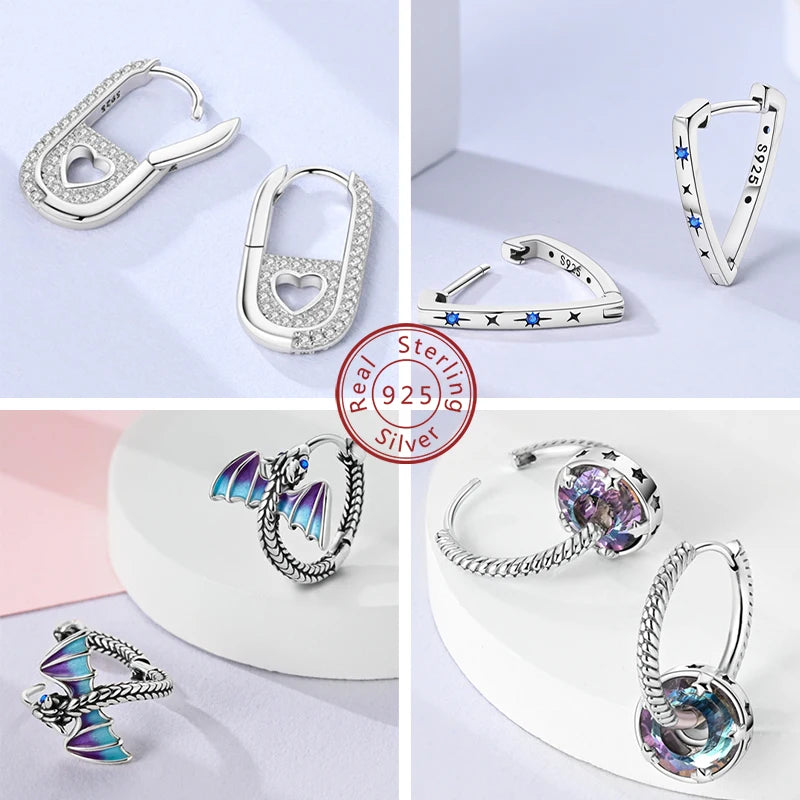 2024 neue 925 Sterling Silber Hoop Ohrringe Blumen Zirkon Ohrringe Stud Für Frau Feine Geburtstag Hochzeit Partei Schmuck Geschenke