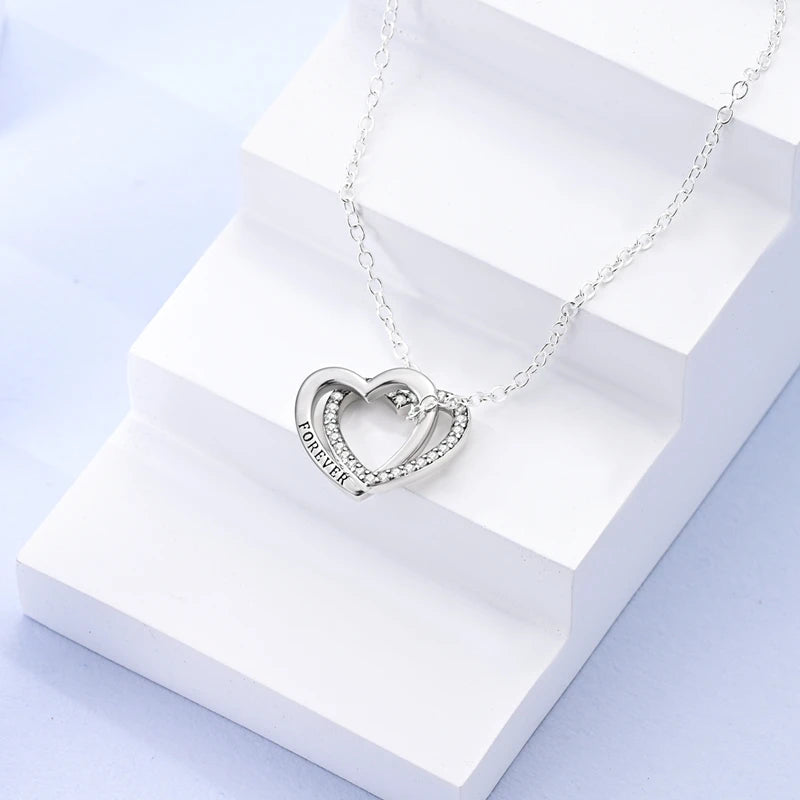 925 Sterling Silver Necklaces Heart Simple Irregular Trendy Simple Necklaces for Women Gift Party Jewelry Gift