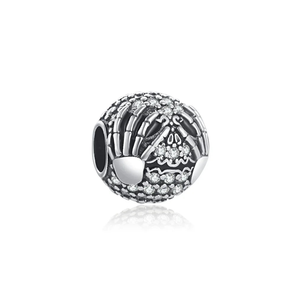 Miniso Gruseliges Skelett-Geister-Serie 925 Sterling Silber Charm Halloween Hut Perle Passend für Damen Original Schmuck Geschenk