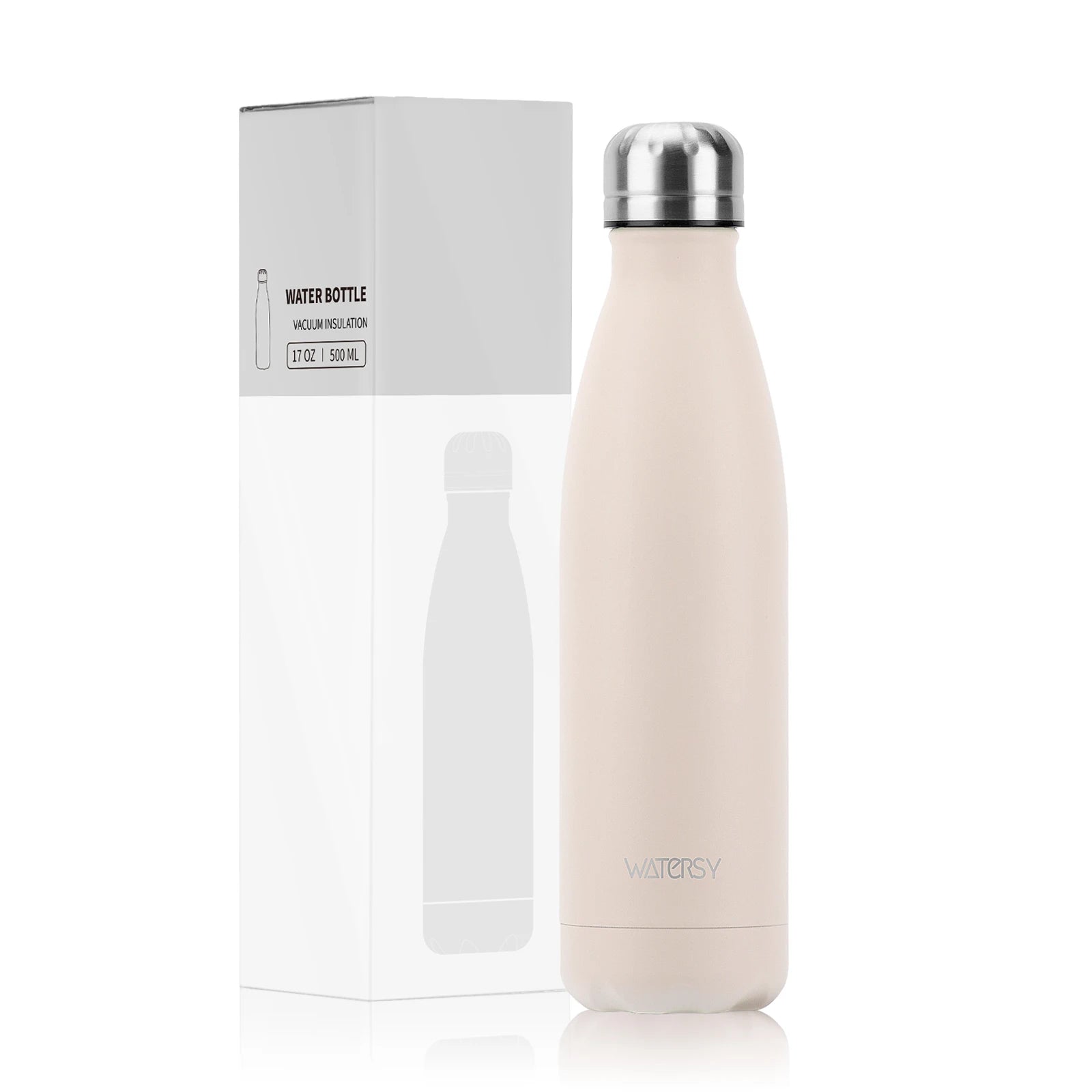 WATERSY 500ml Stainless Steel Vacuum Flask, Insulated Thermos Cup for Coffee & Water, Double Wall Thermal Bottle for Sports