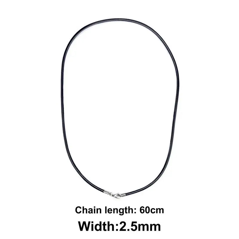 Jiayiqi Rubber Rope Necklace&Bracelets For Men Women Fashion Jewelry Gift Casual Round Neck Black Necklace DIY Rope