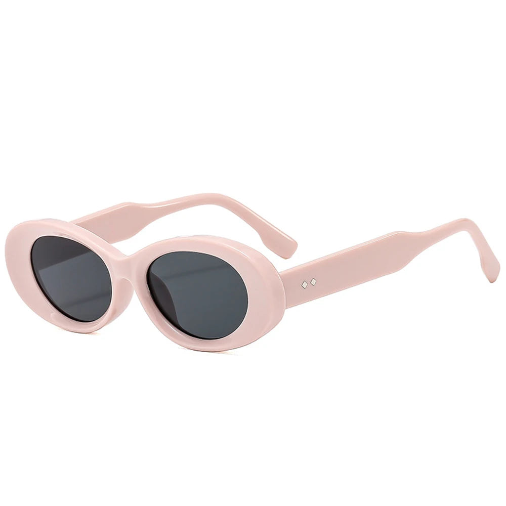 Vintage Small Oval Sunglasses Women 2025 Trendy Punk Style Frame Shades Fashion Luxury Brand Designer UV400 Protection Eyewear