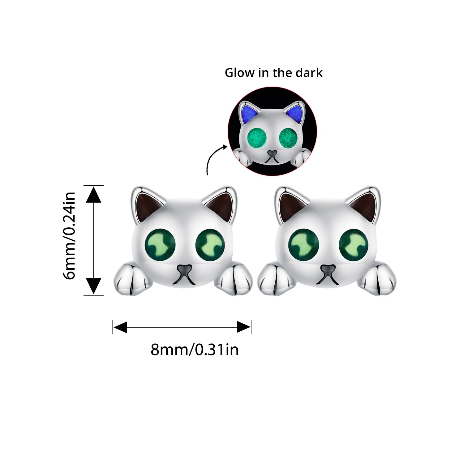 Bamoer Original 925 Sterling Silver Spider Earring Skull Grimace Ear Stud Animal For Women Men Halloween Party Gift Fine Jewelry