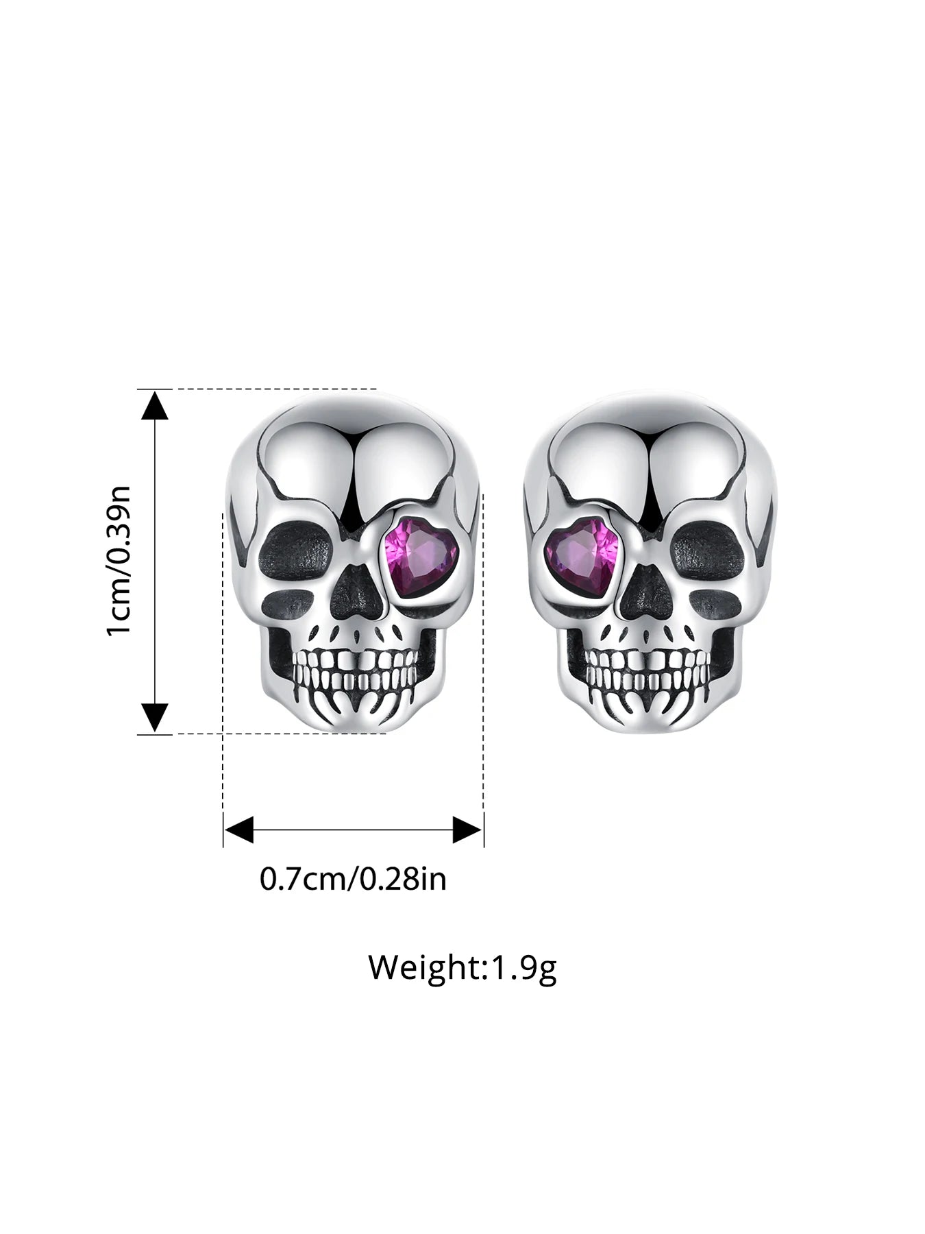 Bamoer Original 925 Sterling Silver Spider Earring Skull Grimace Ear Stud Animal For Women Men Halloween Party Gift Fine Jewelry