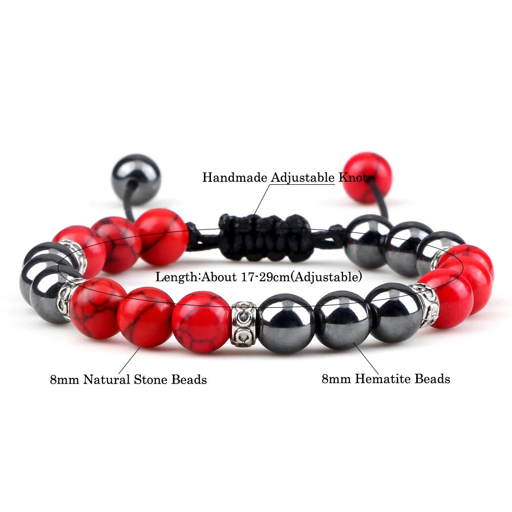 Classic Men Hematite Beads Bracelests 8mm Natural Tiger Eye Lava Stone Bracelets&Bangles Women Handmade Jewelry Friendship Gift
