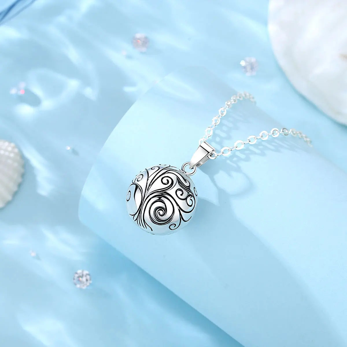 Eudora Collier Bola de Grossesse Necklace 20mm Ball Tree of Life Angel Caller Musical Bell Pendant Jewelry for Pregnant Women