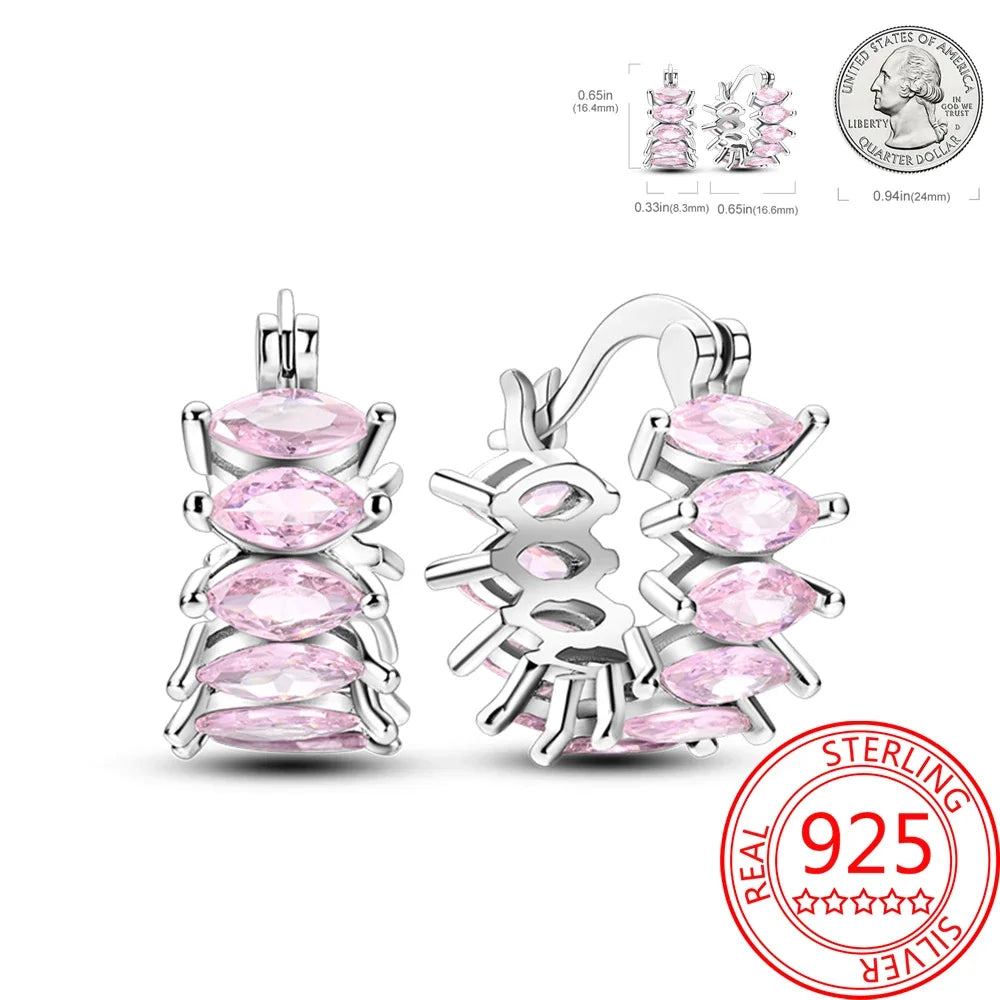 Ear Ring Series 925 Sterling Silver Star Moon Unicorn Tulip Flower Butterfly Bee Geometry Earrings Ladies Pairing with Jewelry