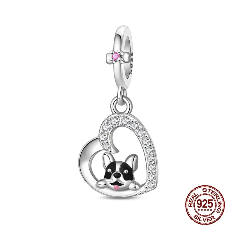 100% 925 Sterling Silver Lovely Pet Cat Paw Dog Warm Family Charms Beads Fit 3MM Original Bracelets DIY Jewelry Gift For Friends