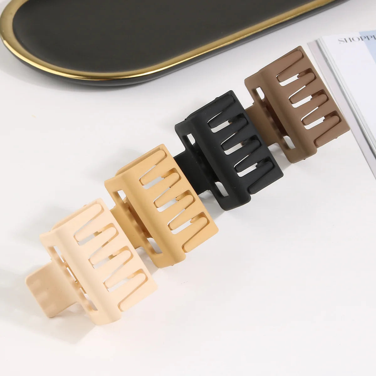 5CM Solid Hair Clips For Women Girls Matte Frosted Square Hair Claws Korean Headwear Hairpin Crab Barrette Hair Accessories