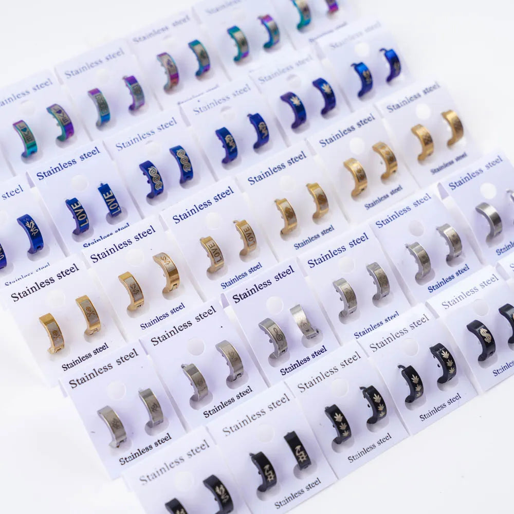 20 Teile/los 4mm Punk Edelstahl Ohrstecker mit Mond Sterne Anhänger für Männer Frauen Hip Hop Piercing Ohr Schmuck Zubehör