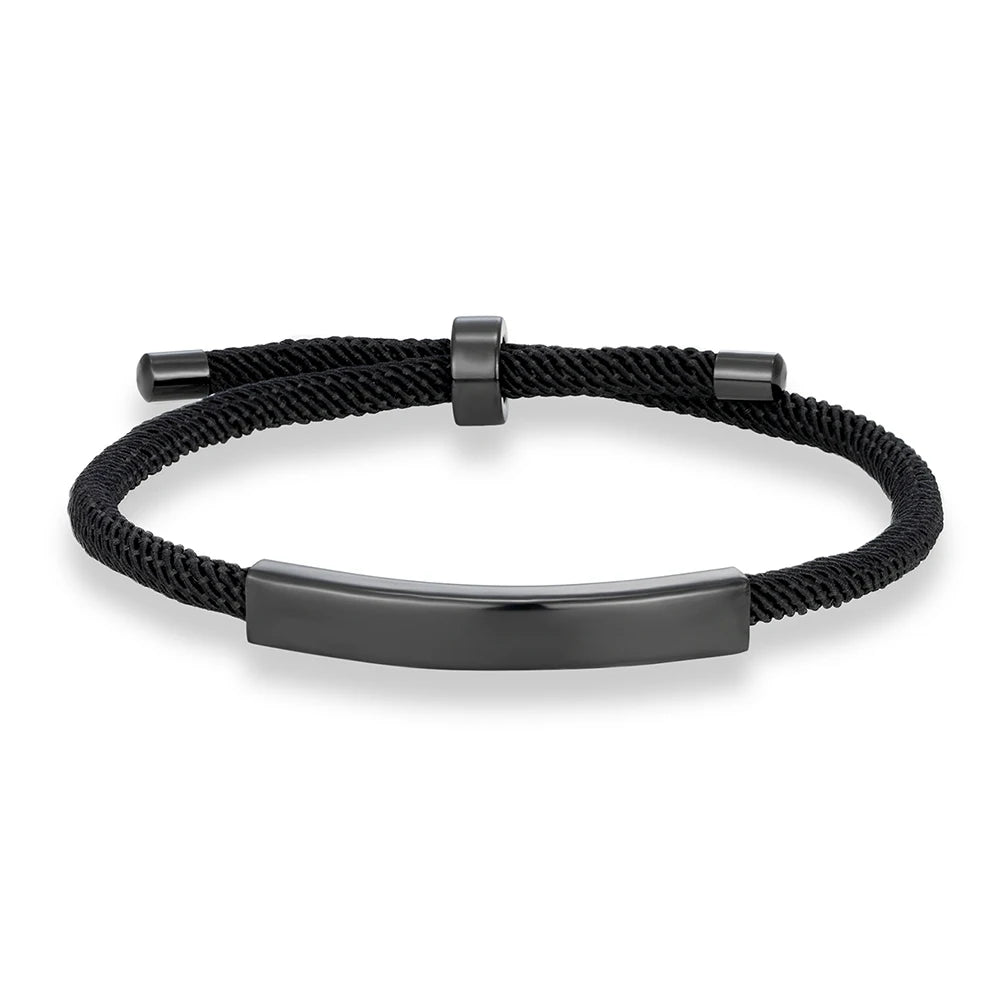 MKENDN Punk Custom Name Engrave Logo Id Bracelets Trendy Stainless Steal Rope Thread Bracelet Men Women Friendship Jewelry Gifts - Madeinsea©