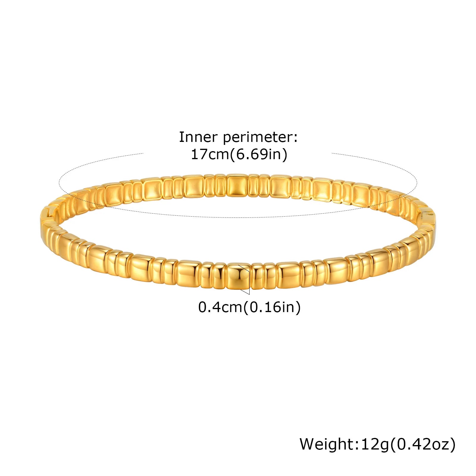 Vnox Romantic Zircon Cuff Bracelet For Women Geometric Fashion Lady Jewelry Stainless Steel Bangles Party Gold Color Never Fade - Madeinsea©