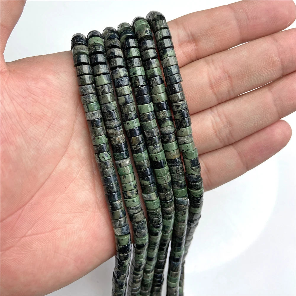6x3mm Natural Flat Round Stone Beads Turquoises Labradorite Jaspers Spacer Loose Heishi Bead For Jewelry Making DIY Accessories