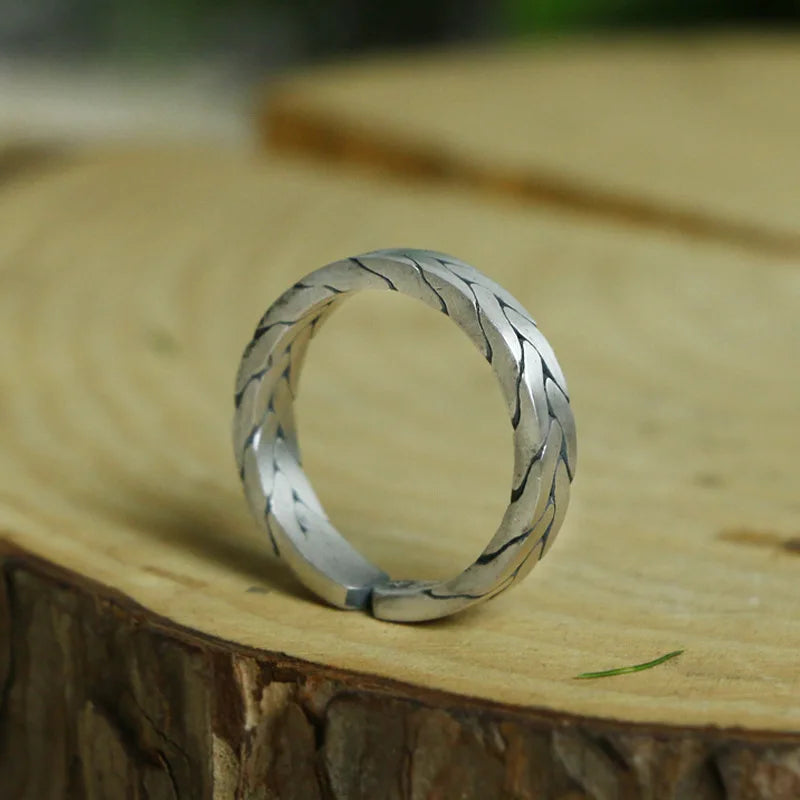 Buyee 925 Sterling Silber Paar Ring Finger Ausgezeichnete Strickform Einfacher offener Ring für Damen Herren Mode Edlen Schmuck Kreis