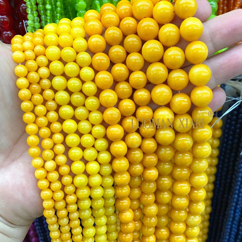 6/8/10/12MM Natural Stone Fossil White Round Loose Spacer Beads for Jewelry Making DIY Earrings Bracelet Charms Accessories 15''