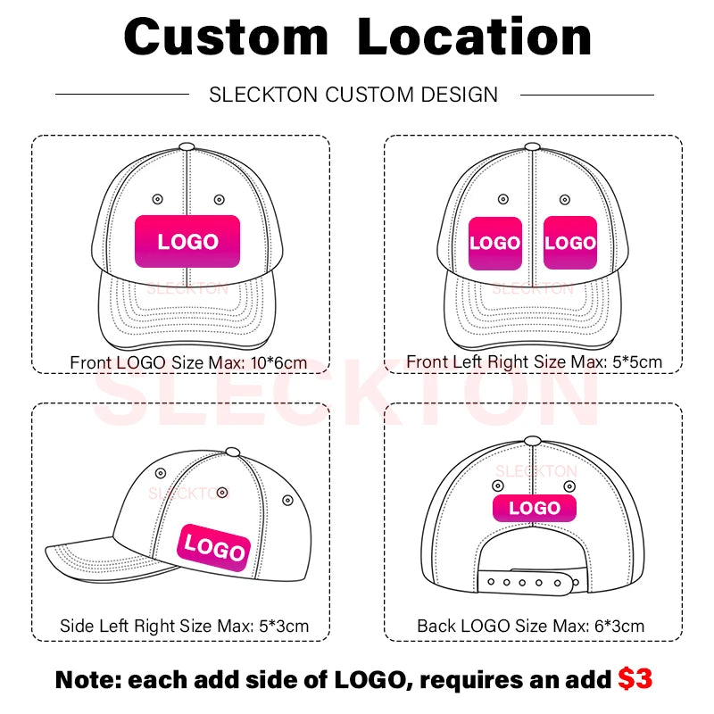 SLECKTON Custom Logo Baseball Cap Unisex Summer Camouflage Embroidery Design Brand Picture Print DIY Sun Hat for Men