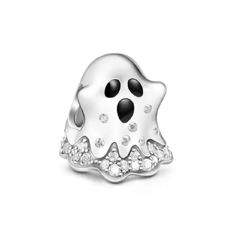 Miniso Gruseliges Skelett-Geister-Serie 925 Sterling Silber Charm Halloween Hut Perle Passend für Damen Original Schmuck Geschenk