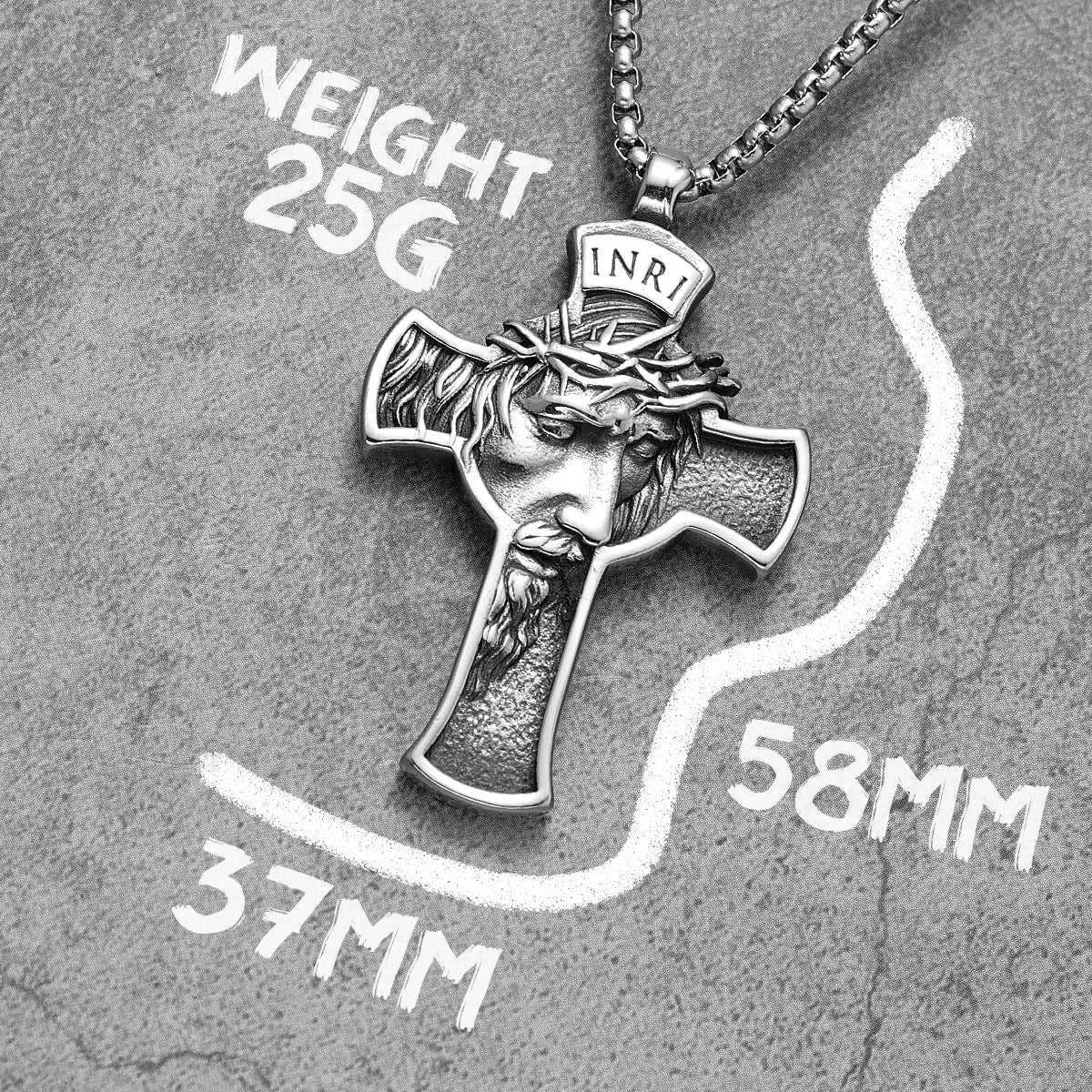 INRI Jesus Cross Religon Amulet Stainless Steel Men Women Necklaces Pendants Chain Punk Trendy Jewelry Creativity Gift Wholesale - Madeinsea©