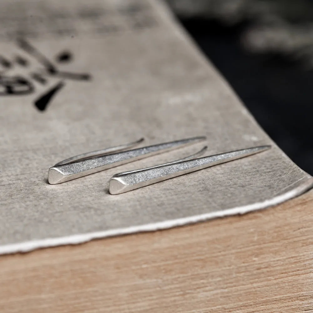 MKENDN Retro 925 Sterling Silver Geometric Spikes Stud Earrings Punk Vintage Gothic Ear Clip Jewelry Gift For Men Women