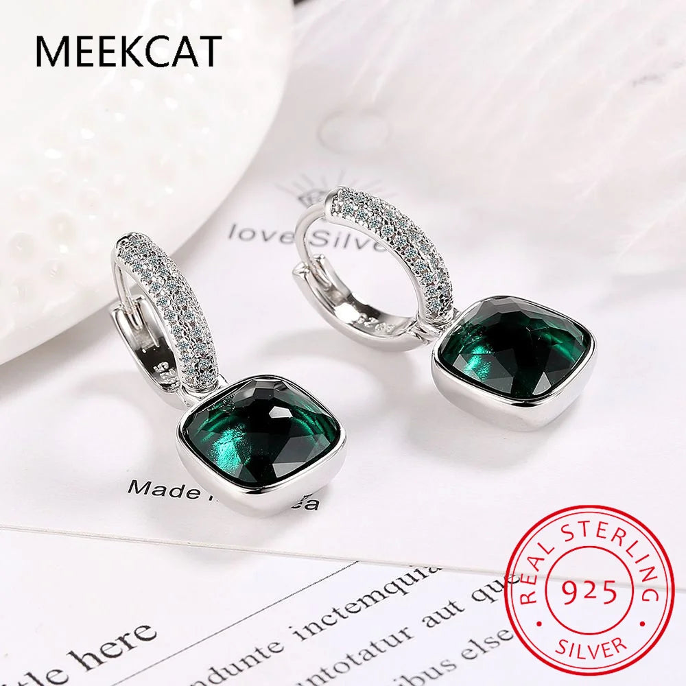 Large 7ct Genuine Smoky Quartz 925 Sterling Silver Dangle Drop Earrings for Women Statement Gemstone Earings - Madeinsea©