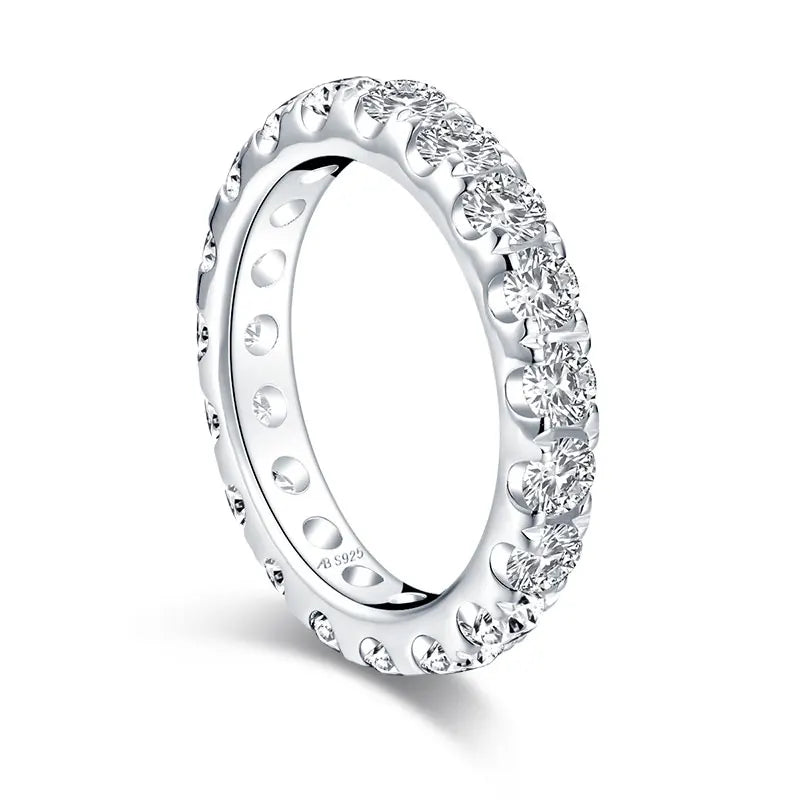 Bague en moissanite VVS1, zircon brillant, anneau nœud, argent sterling véritable S925, alliance, bijou raffiné pour homme et femme, cadeau idéal