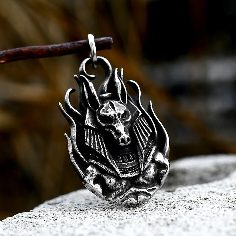 BEIER Stainless Steel Egypt Cross Anubis God Finger pendant For Men Punk Wolf Head Statement Retro Jewelry BP8-779