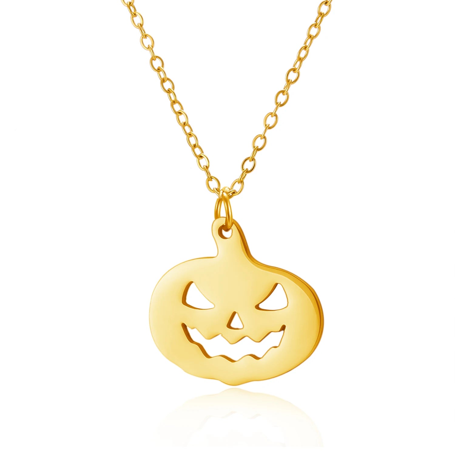Stainless Steel Simple Personalized Ghost Pendant Necklace For Women Men Funny Pumpkin Clavicle Choker Halloween Party Jewelry