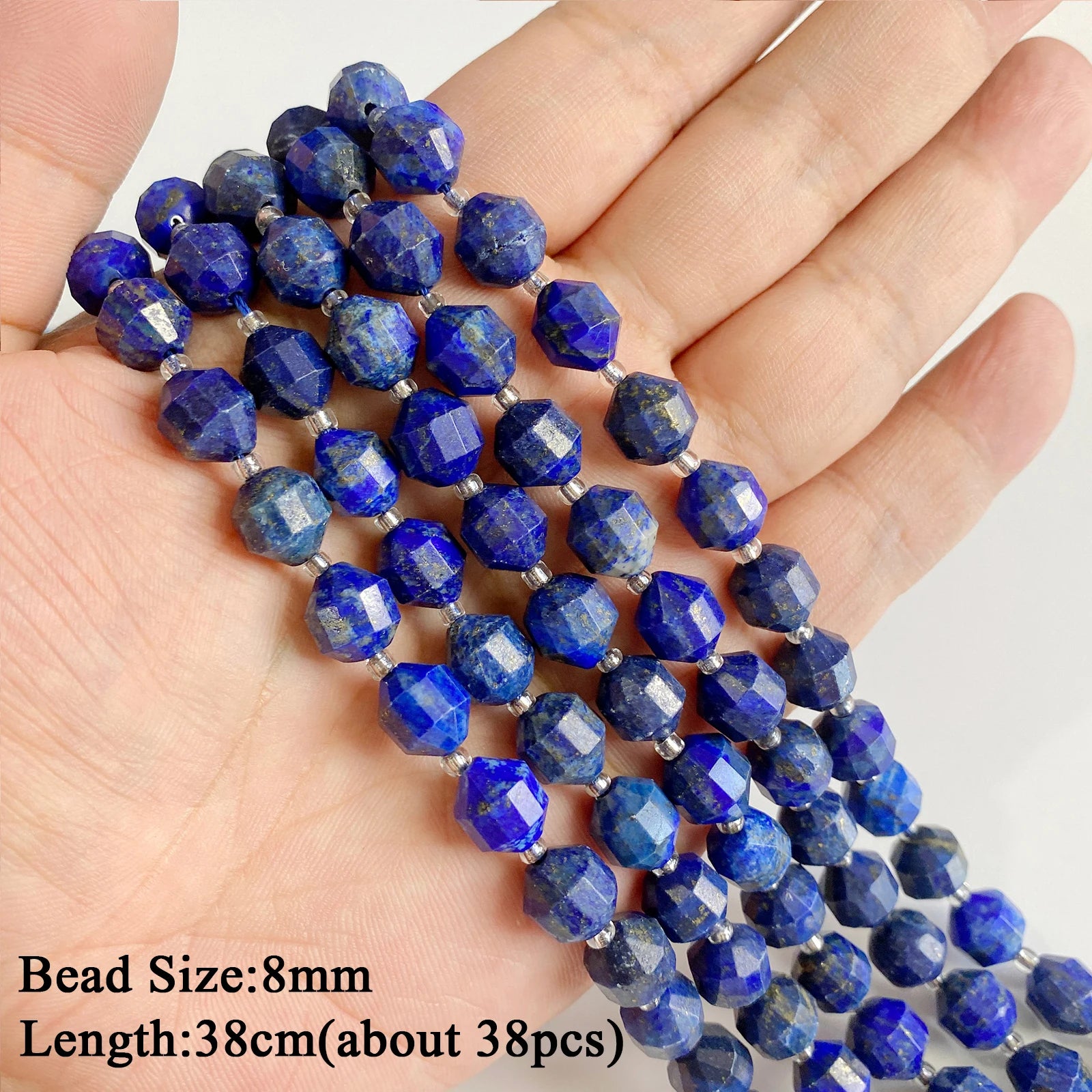 Natural Lapis Lazuli Healing Stone Bead Handmade Necklace Bracelet Bead Accessories For DIY Wisdom,Confidence,Prosperity Jewelry