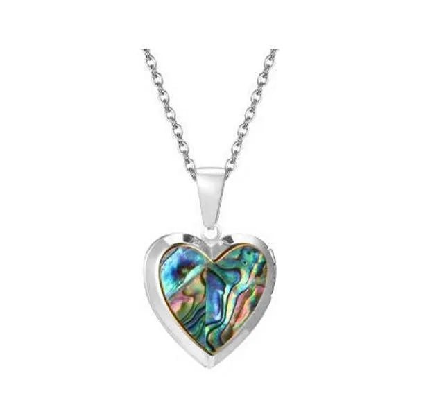 Vnox Women Locket Necklaces, Openable Heart Pendants, Stainless Steel Shell Photo Frame Necklace