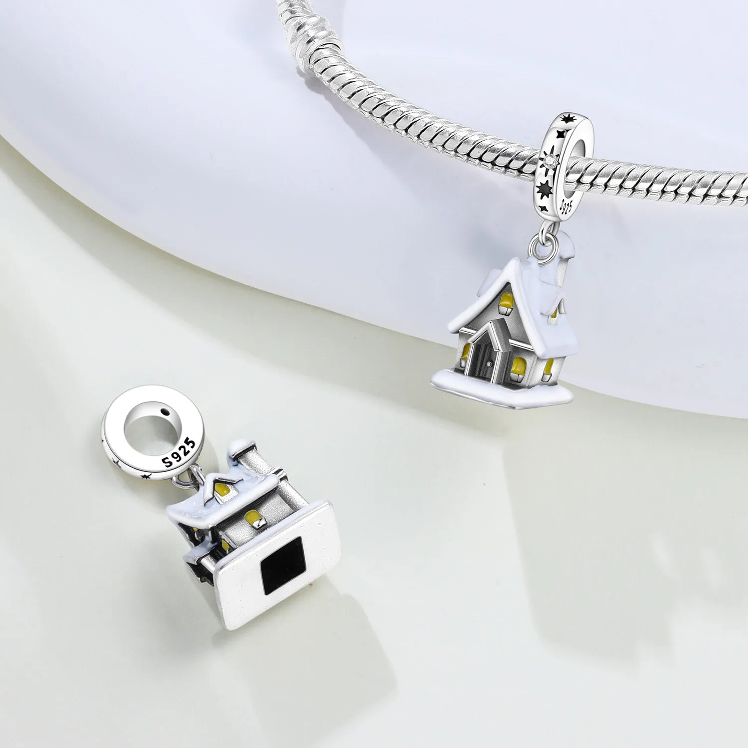 PANPOKI 925 Sterling Silver Warm House Beads Original Pendants Bracelet Charm Jewelry Party DIY Trendy Gifts