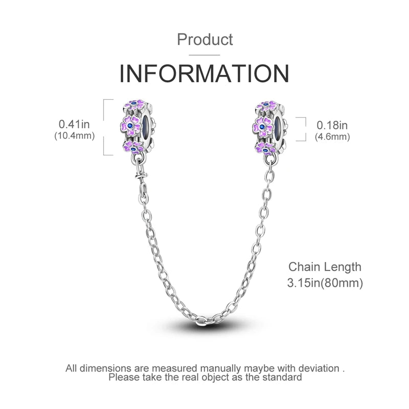 Pandora 925 Sterling Silver Butterfly Star Moon Pendant Safety Chain